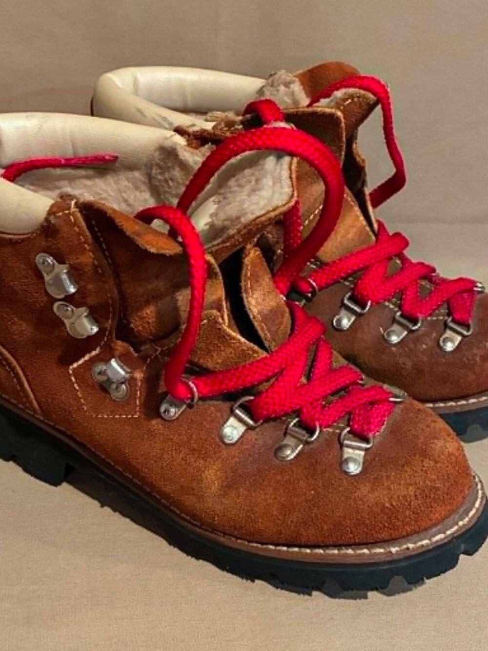 Vintage Vibram Hiking Mountaineering Leather Suede Lace-Up USA Boots
